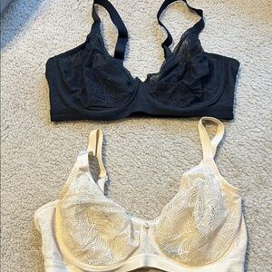Understance Lace Underwire Bra Set - Black and Cream